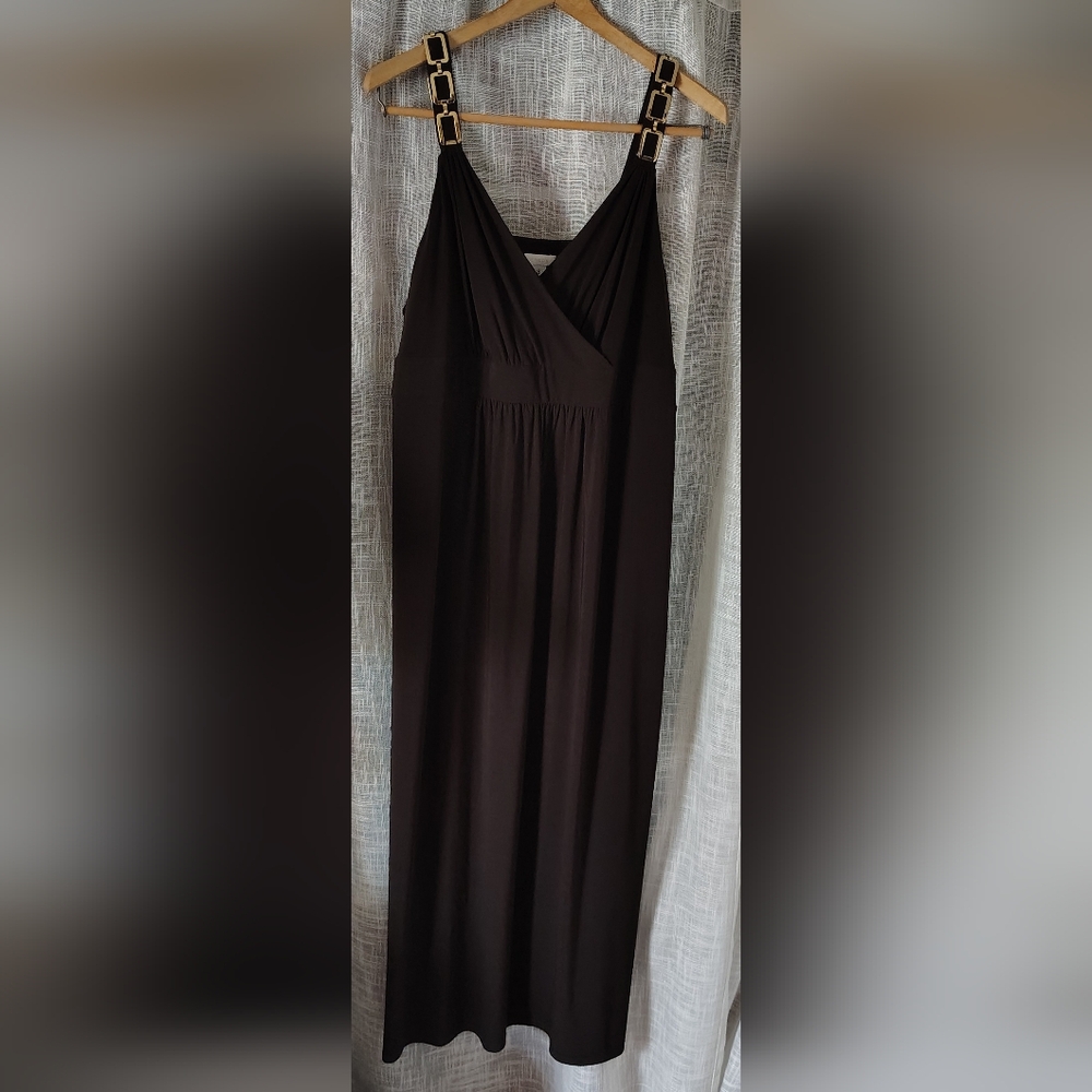 👗CHICOS Solid Nala Maxi Dress In Chocolate Size 3 (16)